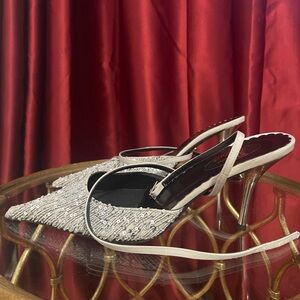 Vintage Browns Couture Silver Sequins Knife Heel’s